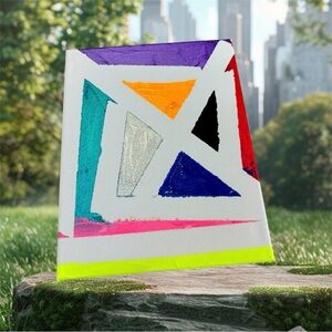 Abstract Geometric Canvas Art - Multicolor